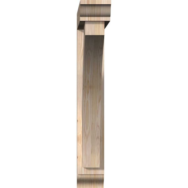 Thorton Traditional Smooth Bracket W/ Offset Brace, Douglas Fir, 5 1/2W X 32D X 36H